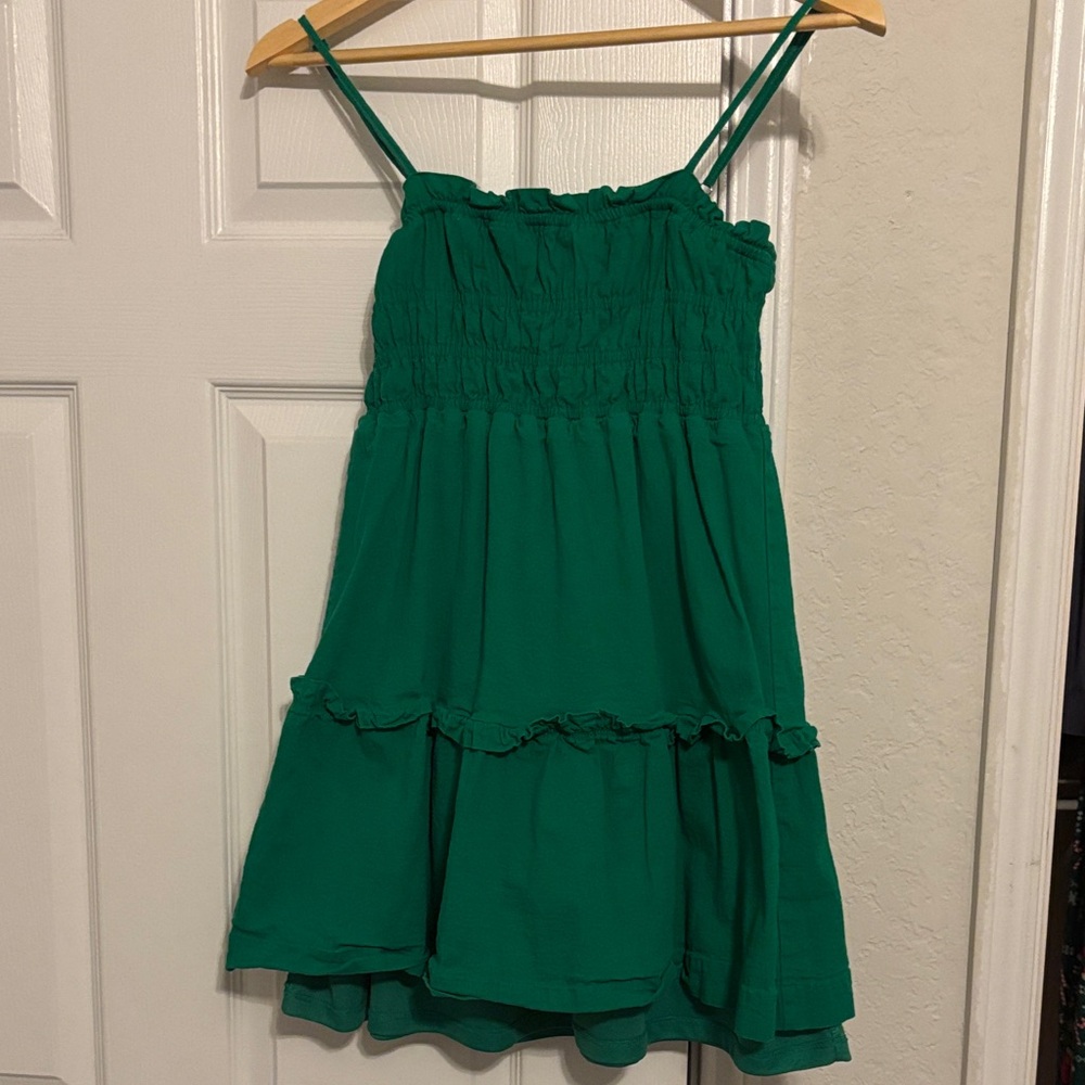 TCEC Emerald Green Tiered Mini Dress